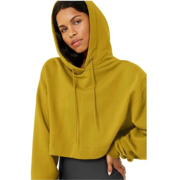 Alo Yoga Bae Hoodie Sweatshirt in
Chartreuse Large Cropped Oversized Green - Picture 4 of 12